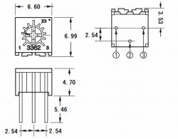 画像3: 2kΩ 半固定抵抗器 BOURNS社 3362P