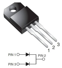 画像2: カソードコモンショットキーダイオード MBRF10H100CT 100V 10A 2個