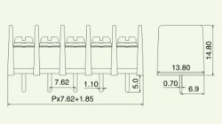 画像4: 7.62mmピッチ端子台（ターミナルブロック）5P 基板取付用