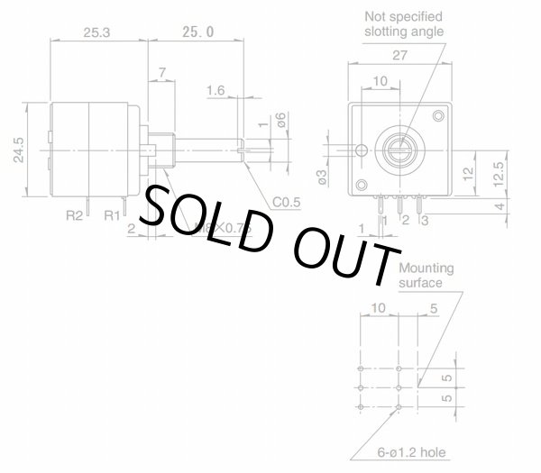 画像4: アルプス製 2連ボリューム（ボリウム） RK27 250kΩA