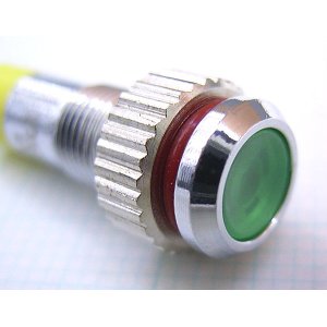 画像: 緑色 発光ダイオード（LED） パネル取り付け用 抵抗内蔵 直径6mm