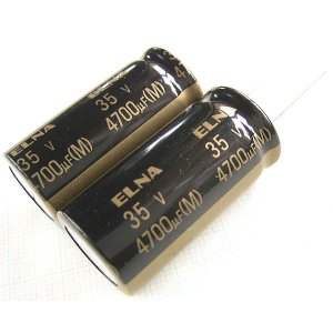 画像: エルナー製 音響用小形アルミニウム電解コンデンサー 35V 4700uF RA3シリーズ 2個