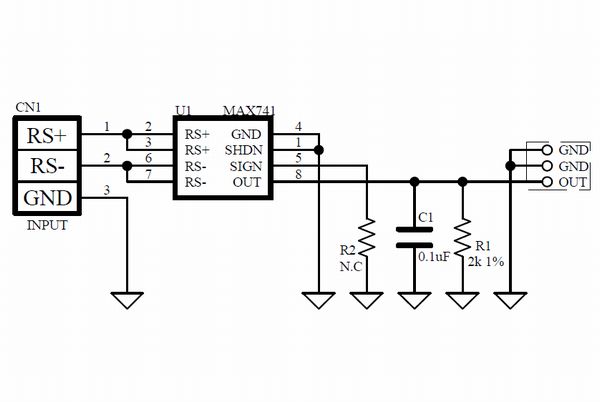 画像3: MAX471 高精度ハイサイド電流アンプ基板 入力±3A  1A/V出力