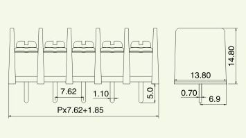 画像4: 7.62mmピッチ端子台（ターミナルブロック）4P 基板取付用
